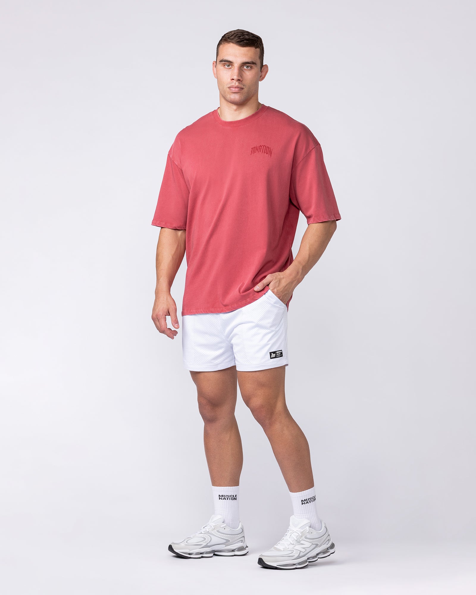Muscle Nation T-Shirts Relic Oversized Tee - Washed Cherry