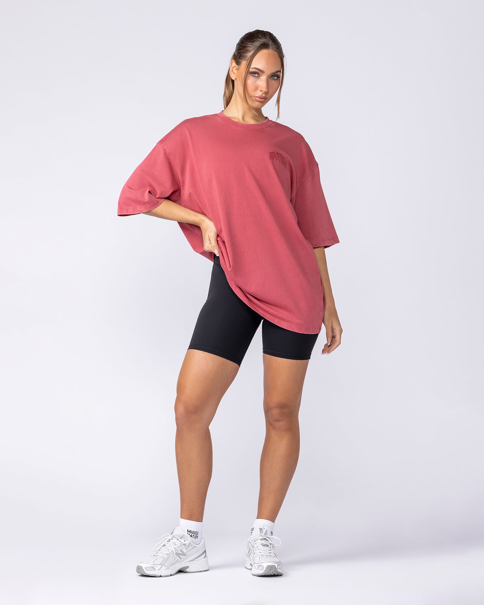 Muscle Nation T-Shirts Relic Oversized Tee - Washed Cherry