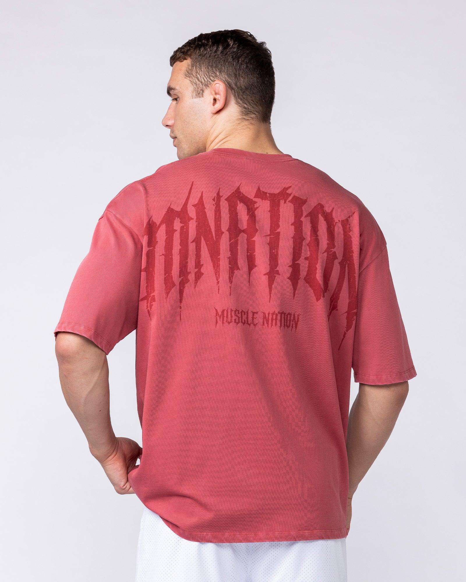 Muscle Nation T-Shirts Relic Oversized Tee - Washed Cherry