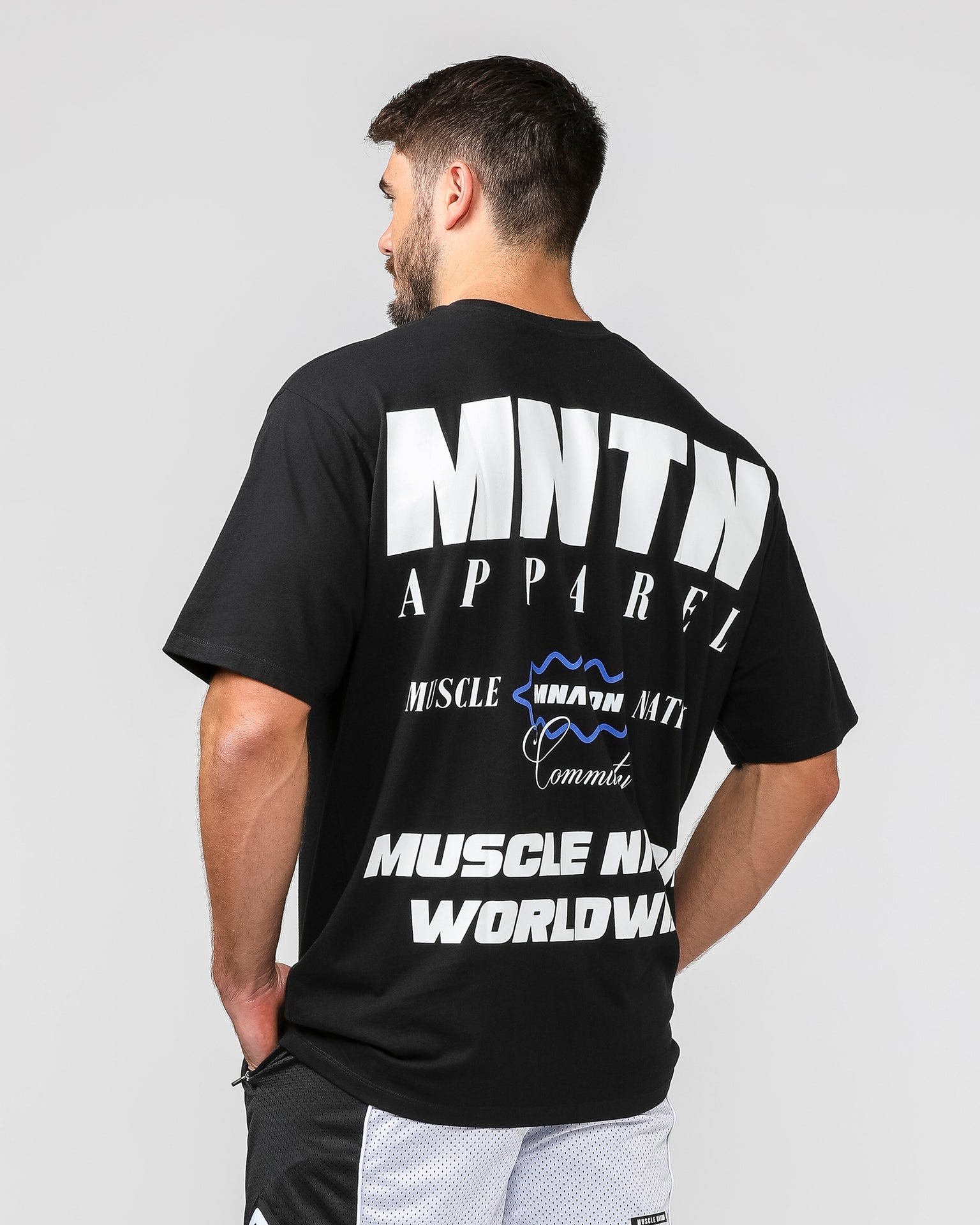 Muscle Nation T-Shirts Represent Oversized Tee - Black