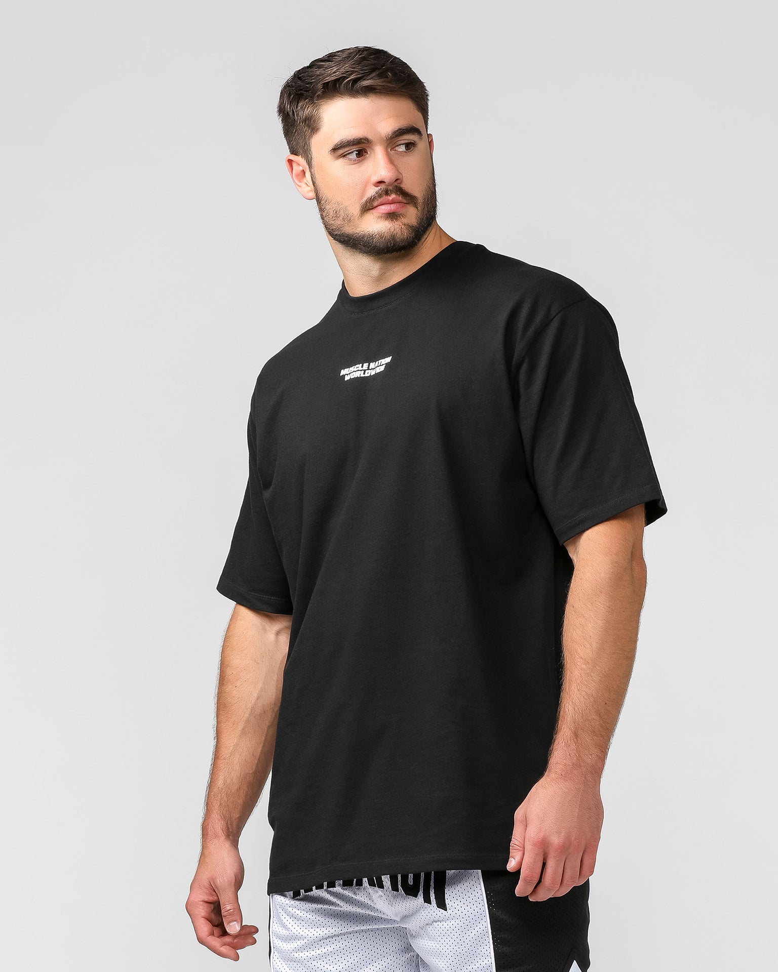 Muscle Nation T-Shirts Represent Oversized Tee - Black