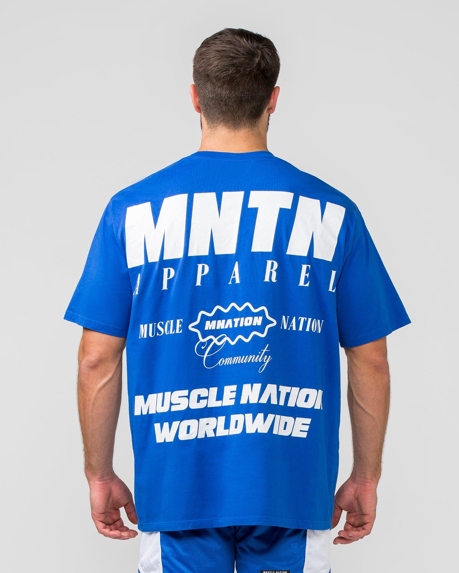 Muscle Nation T-Shirts Represent Oversized Tee - Bondi Blue