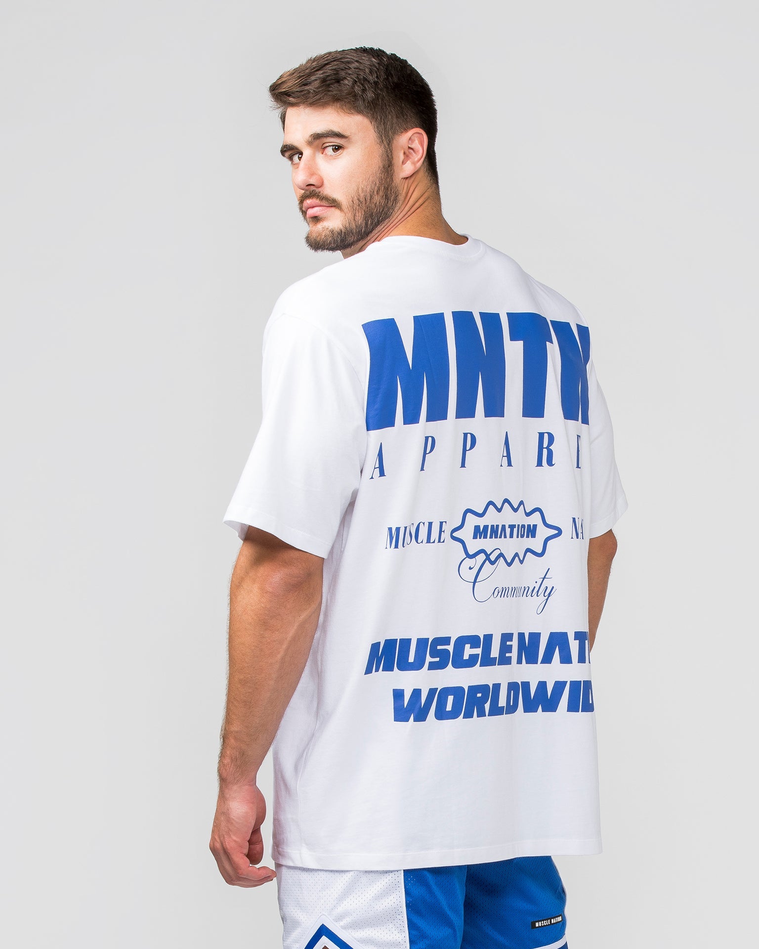 Muscle Nation T-Shirts Represent Oversized Tee - White