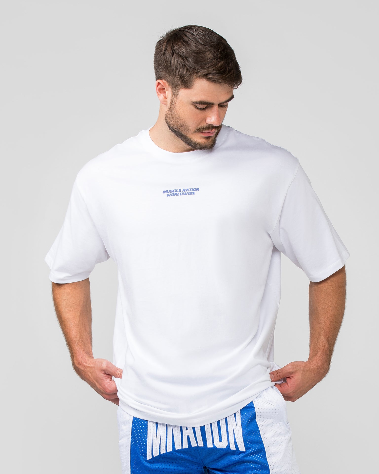 Muscle Nation T-Shirts Represent Oversized Tee - White