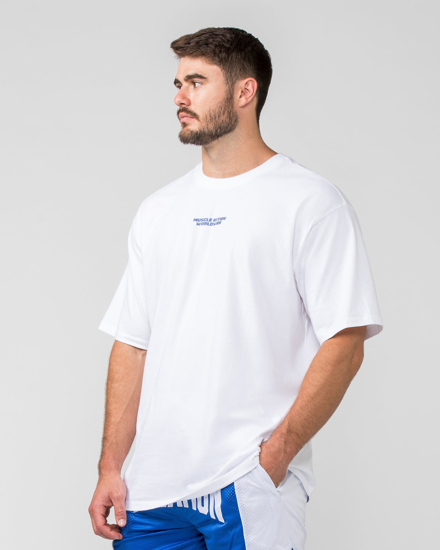 Muscle Nation T-Shirts Represent Oversized Tee - White