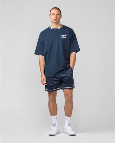 Muscle Nation T-Shirts Retro Oversized Tee - Navy