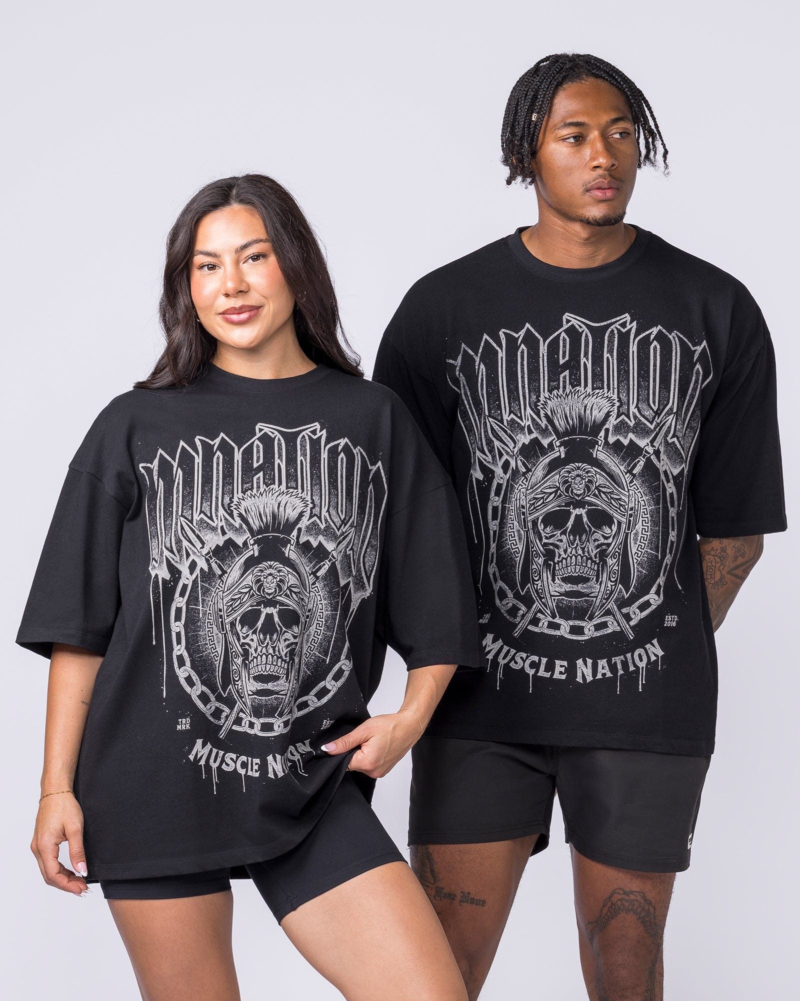 Muscle Nation T-Shirts Spartan Oversized Tee - Black