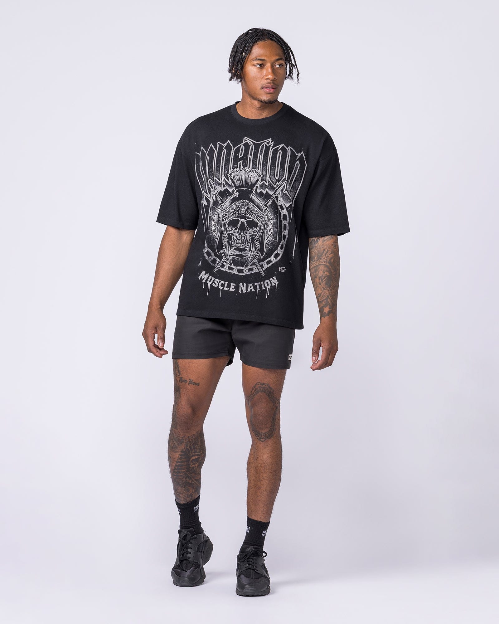 Muscle Nation T-Shirts Spartan Oversized Tee - Black