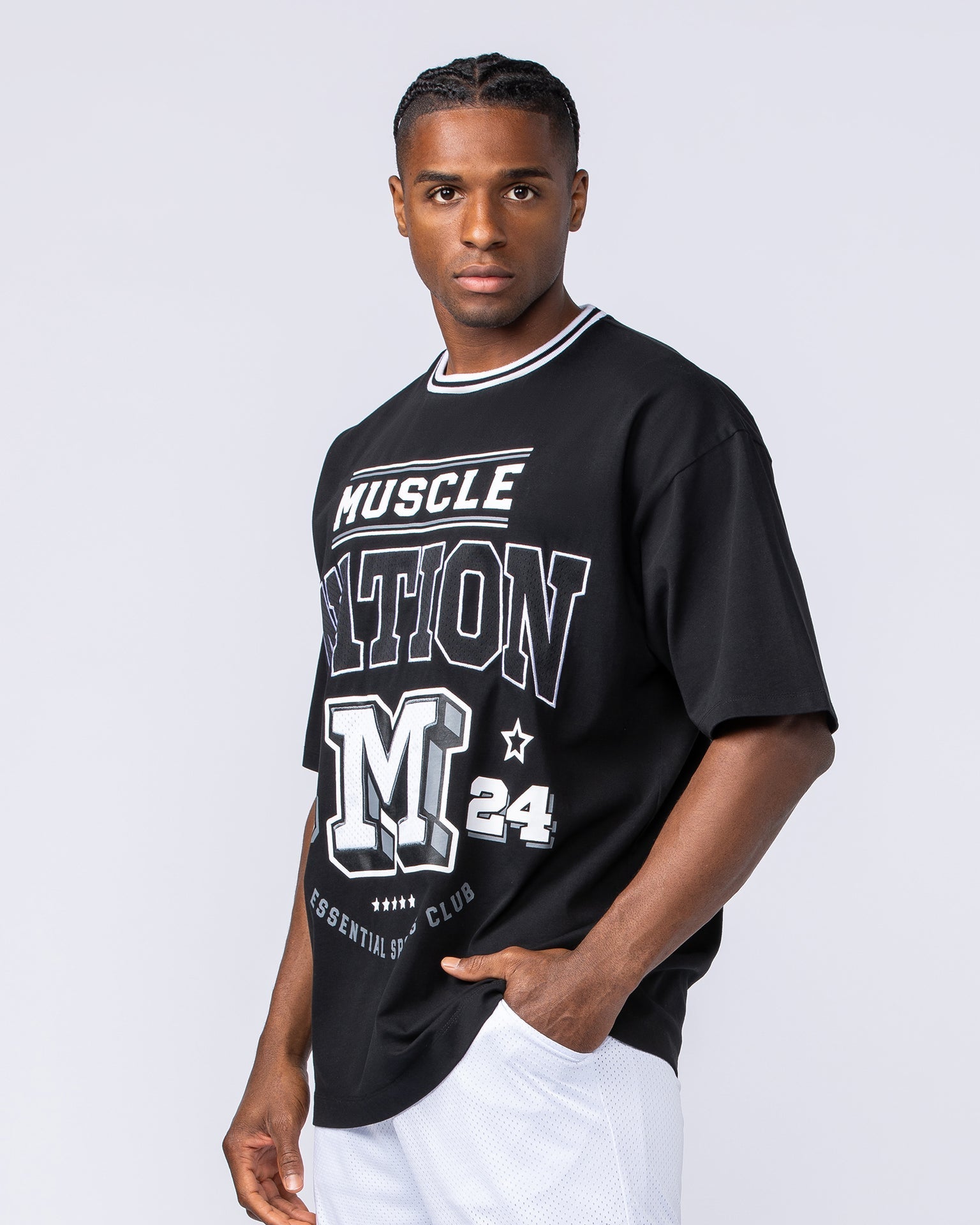 Muscle Nation T-Shirts Sporting Club Oversized Tee - Black