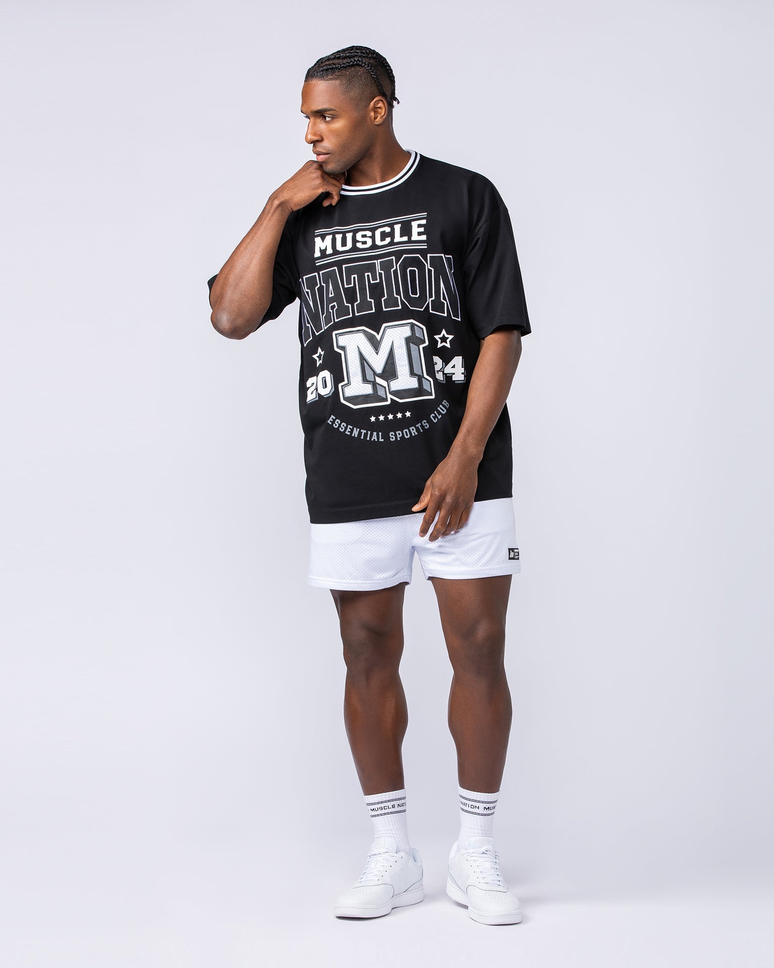 Muscle Nation T-Shirts Sporting Club Oversized Tee - Black
