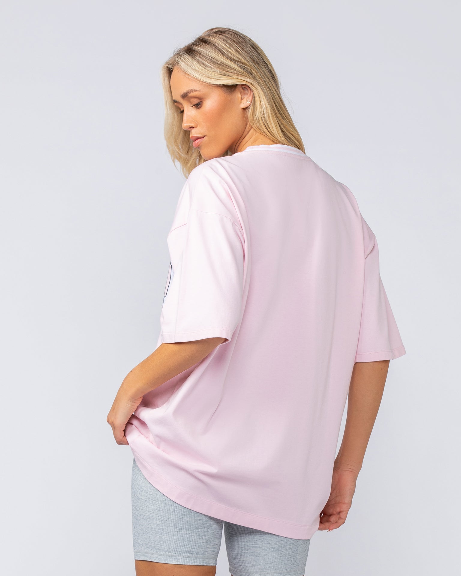 Muscle Nation T-Shirts Sporting Club Oversized Tee - Soft Pink