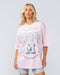 Muscle Nation T-Shirts Sporting Club Oversized Tee - Soft Pink