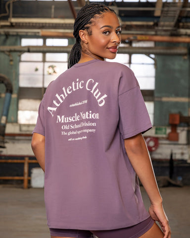 Muscle Nation T-Shirts Sports Division Oversized Tee - Dark Thistle