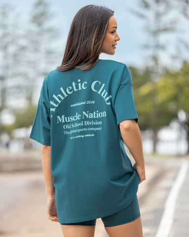 Muscle Nation T-Shirts Sports Division Oversized Tee - Hunter Green