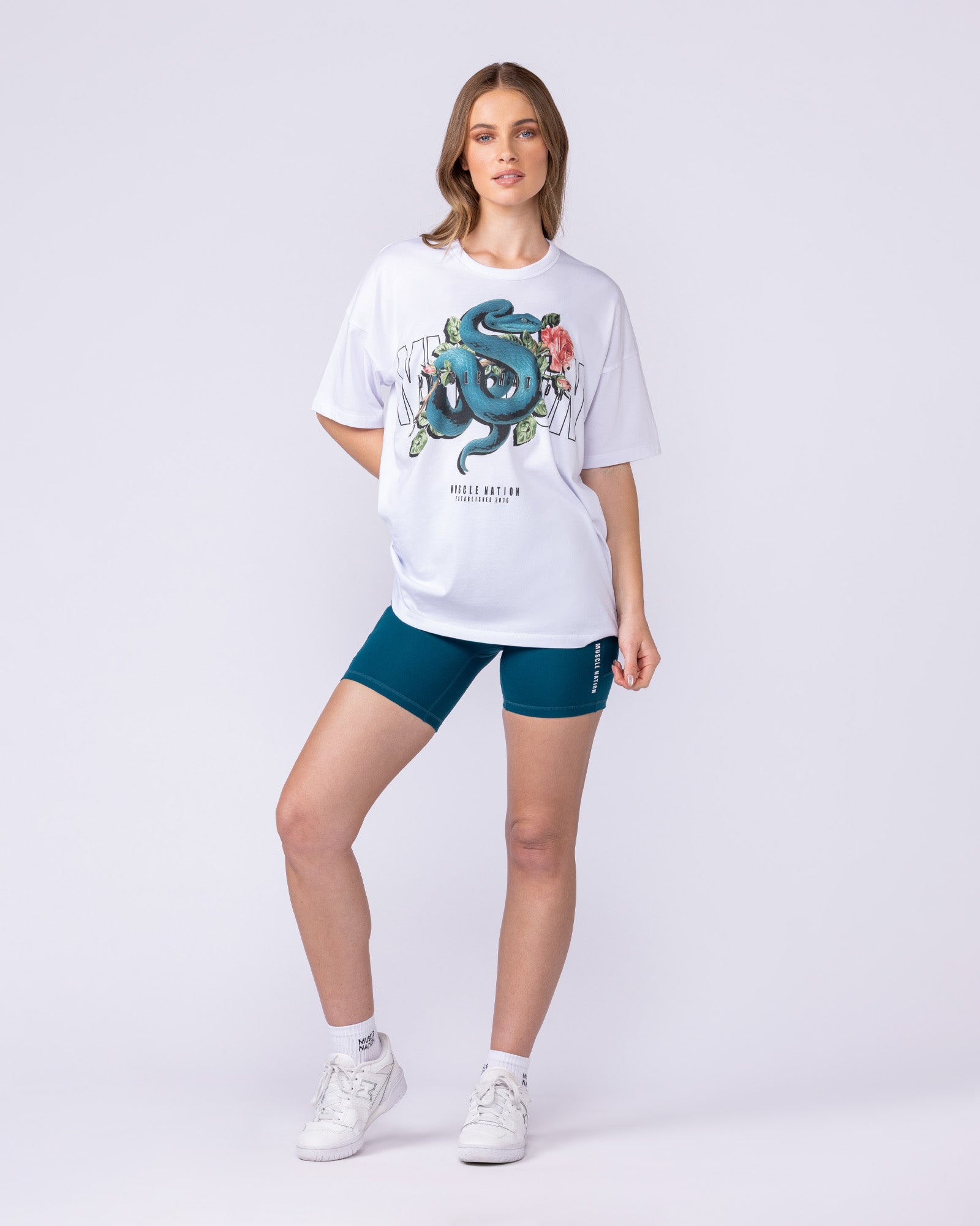 Muscle Nation T-Shirts Viper Oversized Tee - White