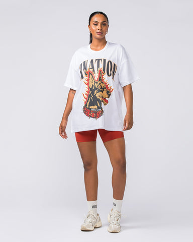 Muscle Nation T-Shirts Womens K9 Oversized Tee - White