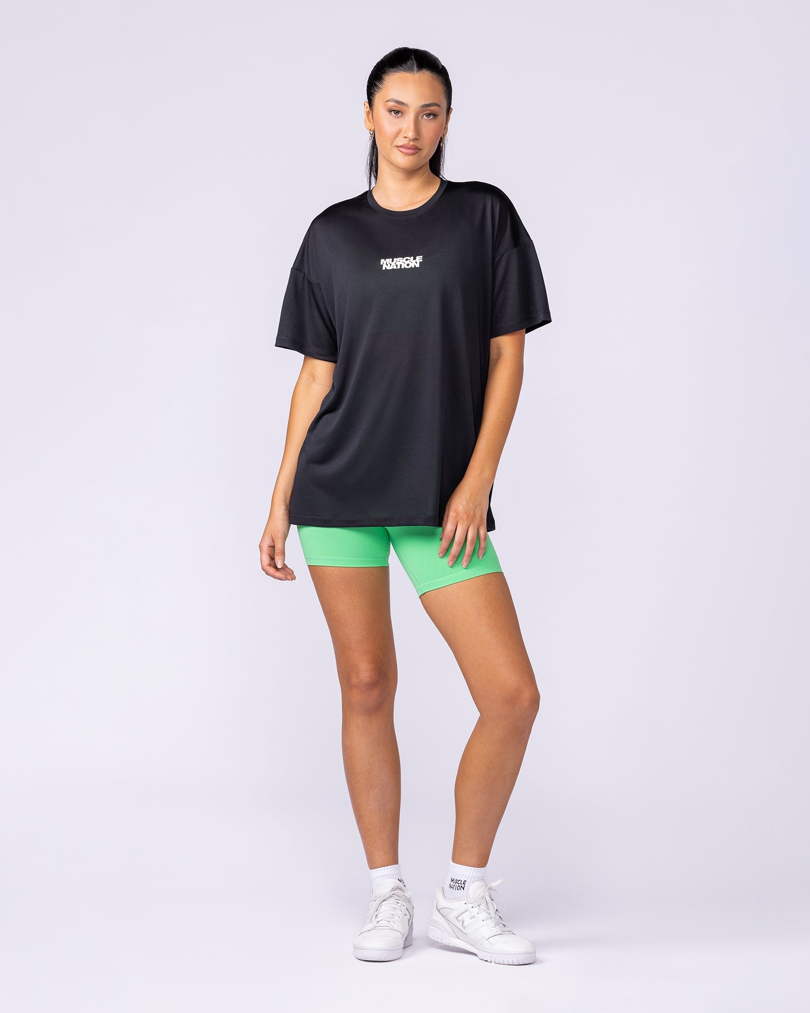 Muscle Nation T-Shirts Womens Relaxed Training Tee - Black