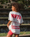Muscle Nation T-Shirts Womens Represent Oversized Tee - Travertine