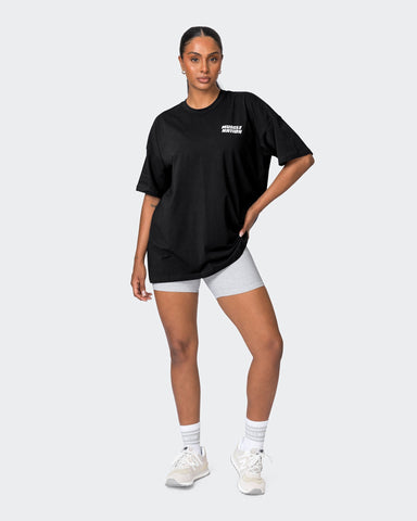 Muscle Nation T-Shirts Womens Reset Oversized Midweight Tee - Black