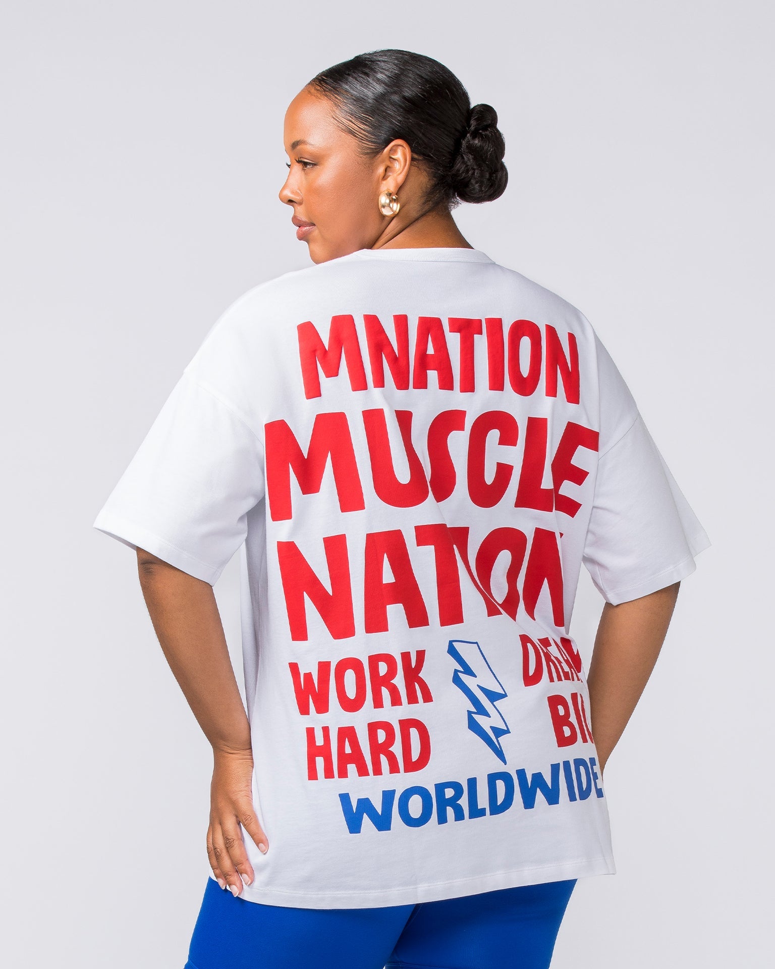 Muscle Nation T-Shirts Womens Tour Oversized Heavy Tee - White