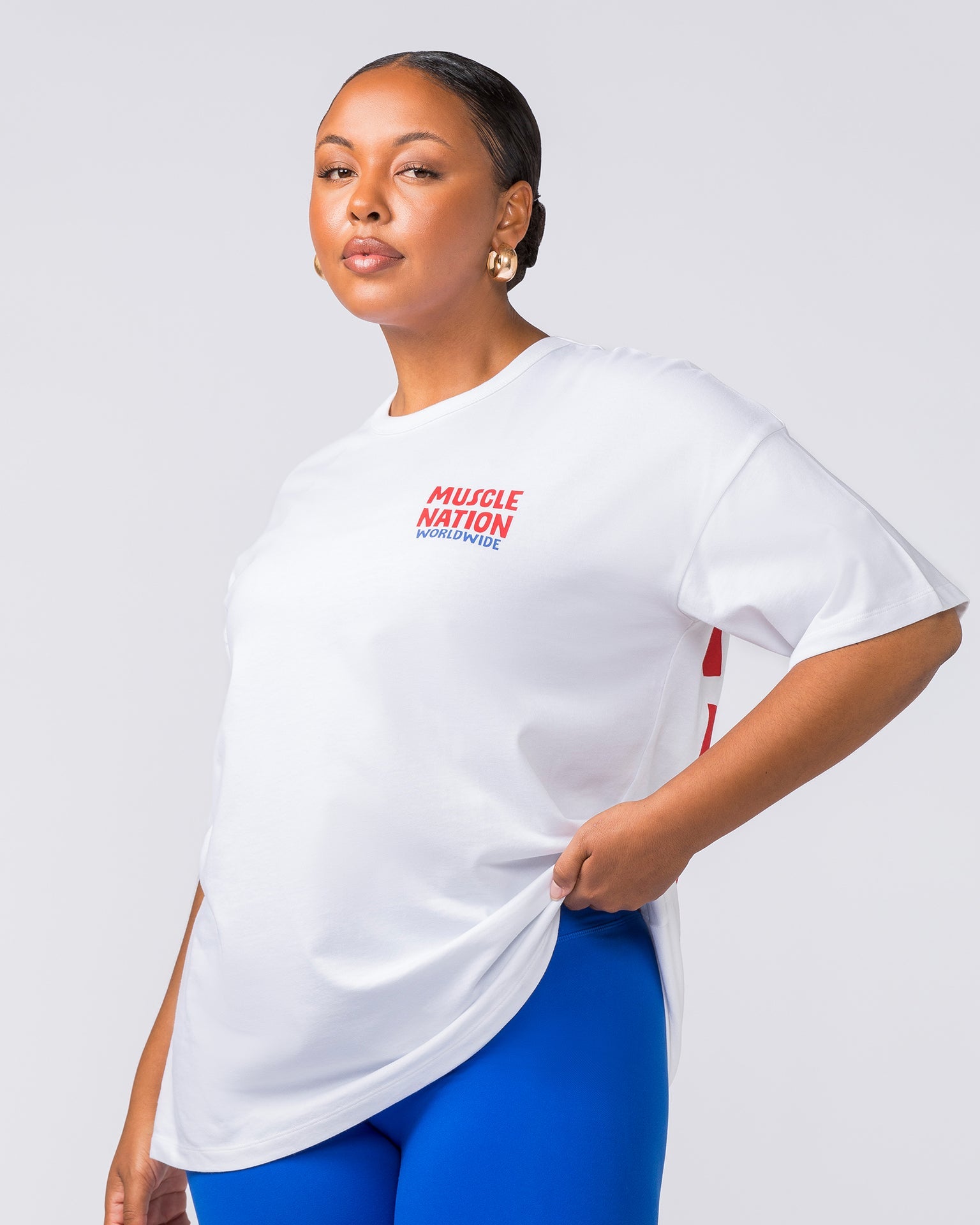 Muscle Nation T-Shirts Womens Tour Oversized Heavy Tee - White