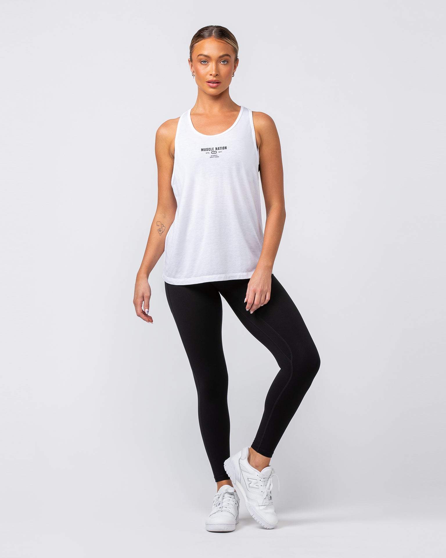 Muscle Nation Tank Classic Training Tank - White