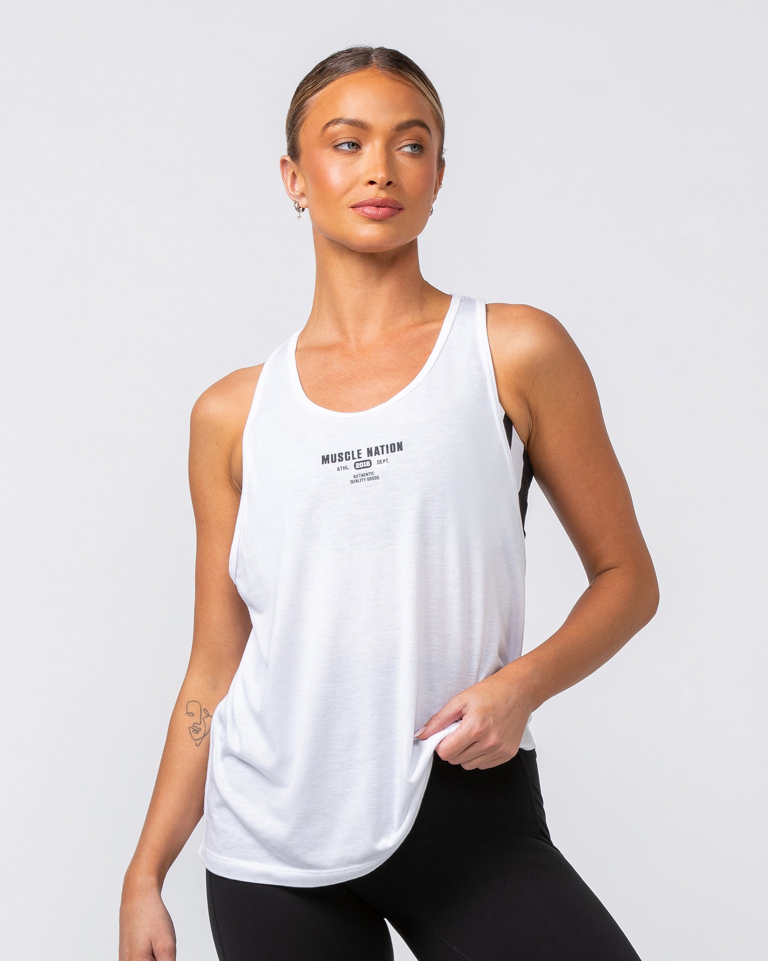 Muscle Nation Tank Classic Training Tank - White