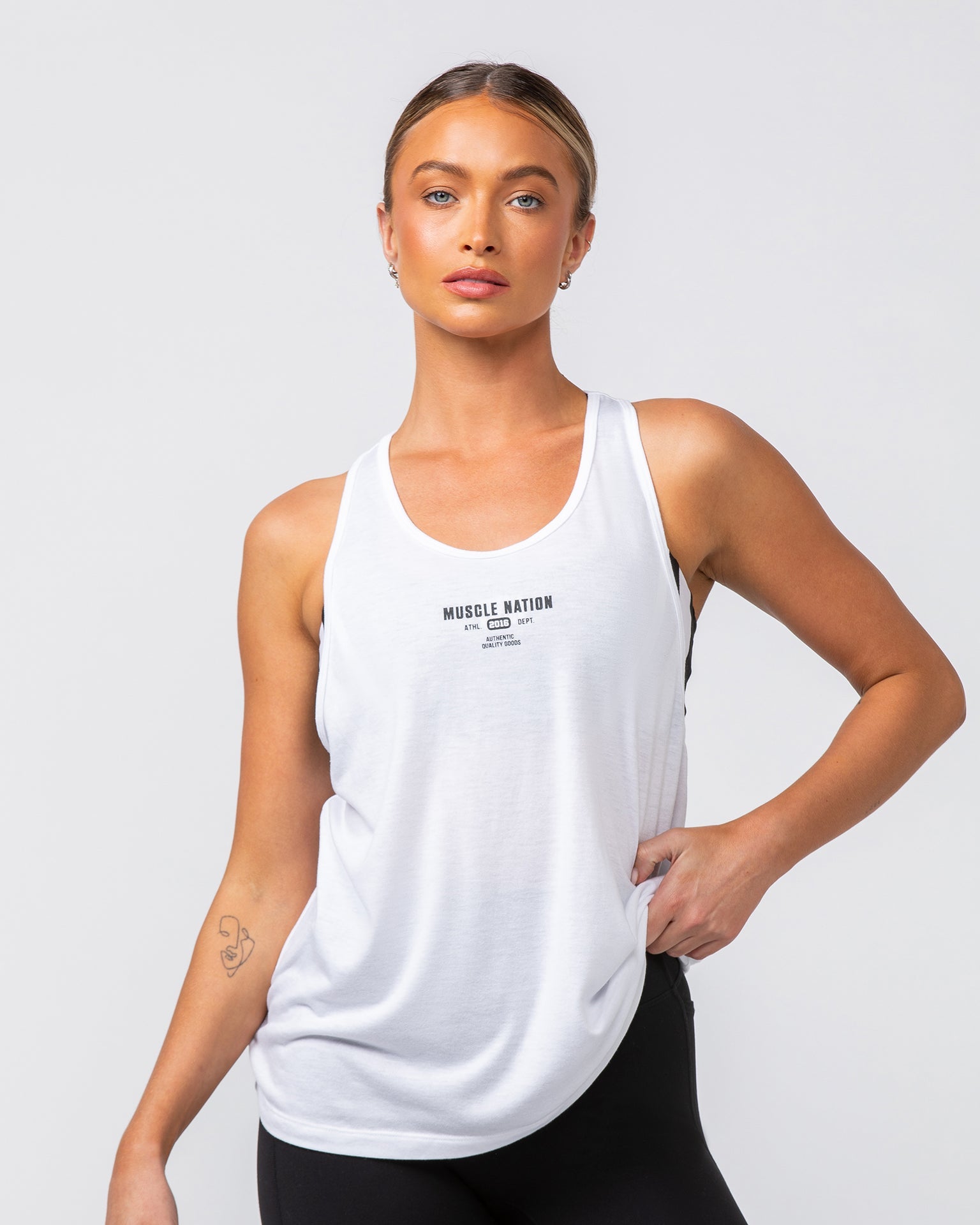 Muscle Nation Tank Classic Training Tank - White