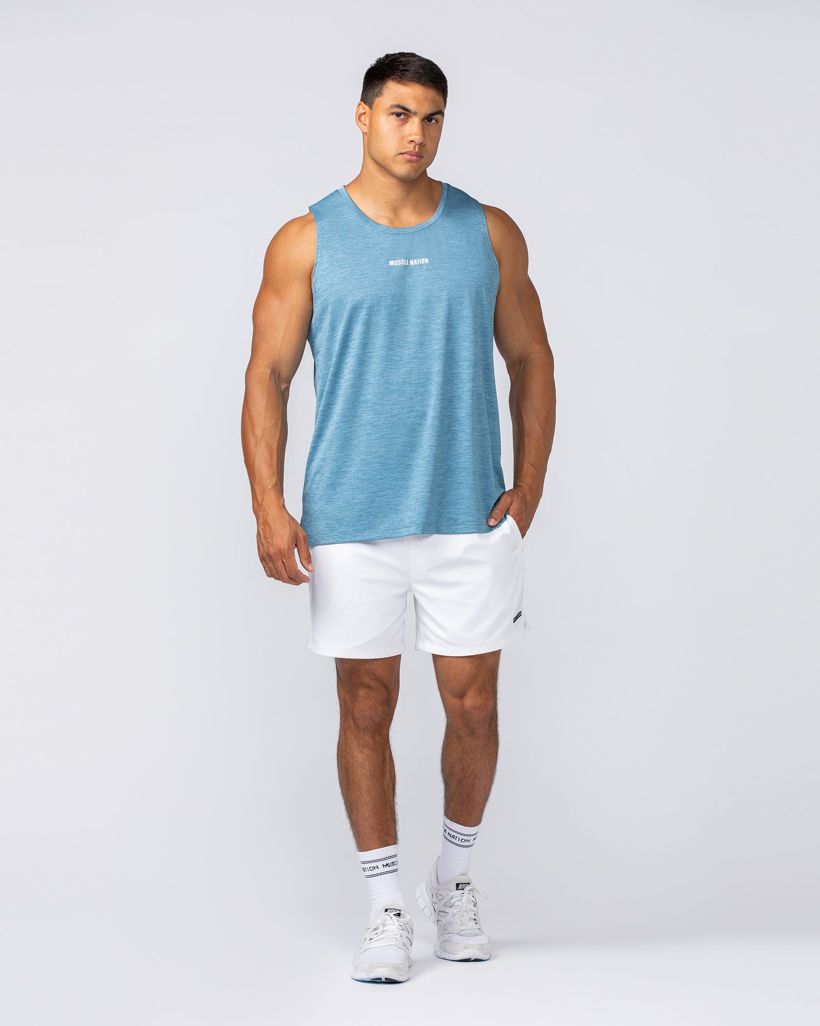 Muscle Nation Tank Tops Aero Active Tank - Pale Thunder