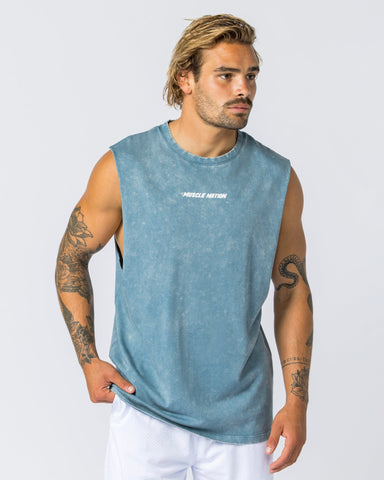 Muscle Nation Tank Tops Boxy Vintage Tank - Washed Elemental Blue