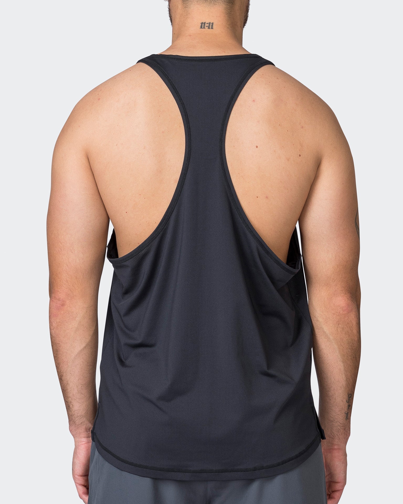 Muscle Nation Tank Tops Drop Arm Mesh Training Singlet - Black