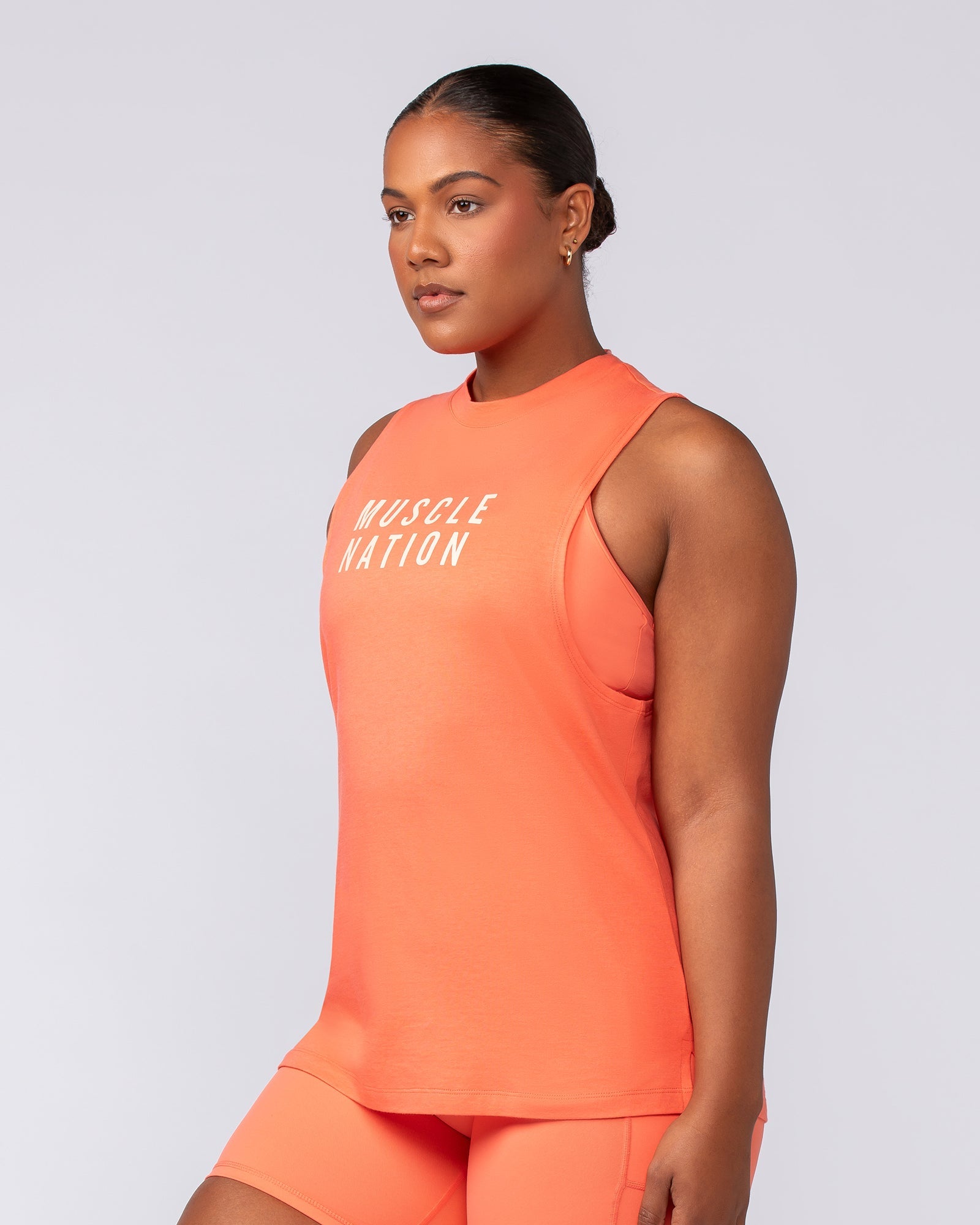 Muscle Nation Tank Tops Essential Training Tank - Hot Coral