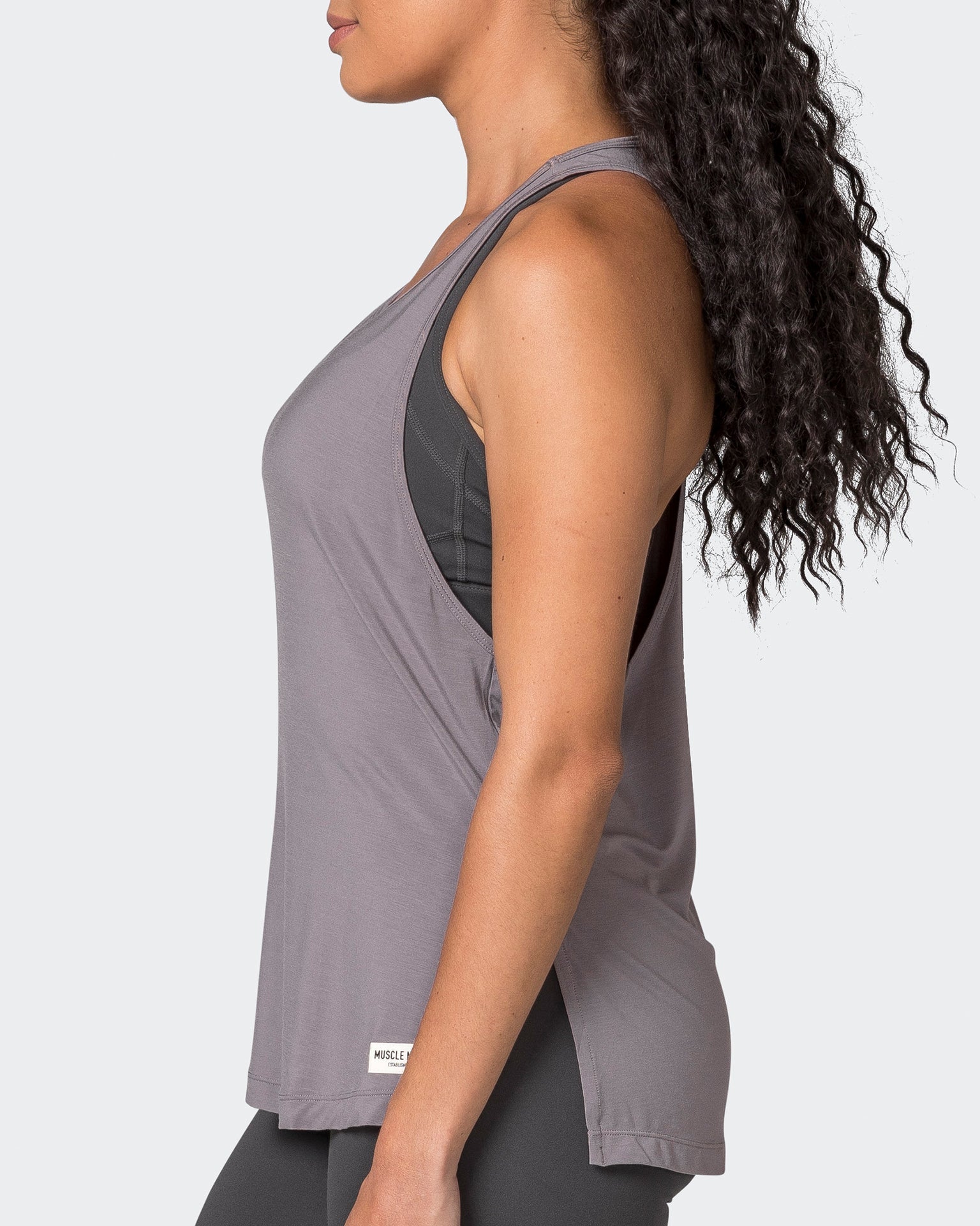Muscle Nation Tank Tops Faster Gym Tank - Pearl Grey