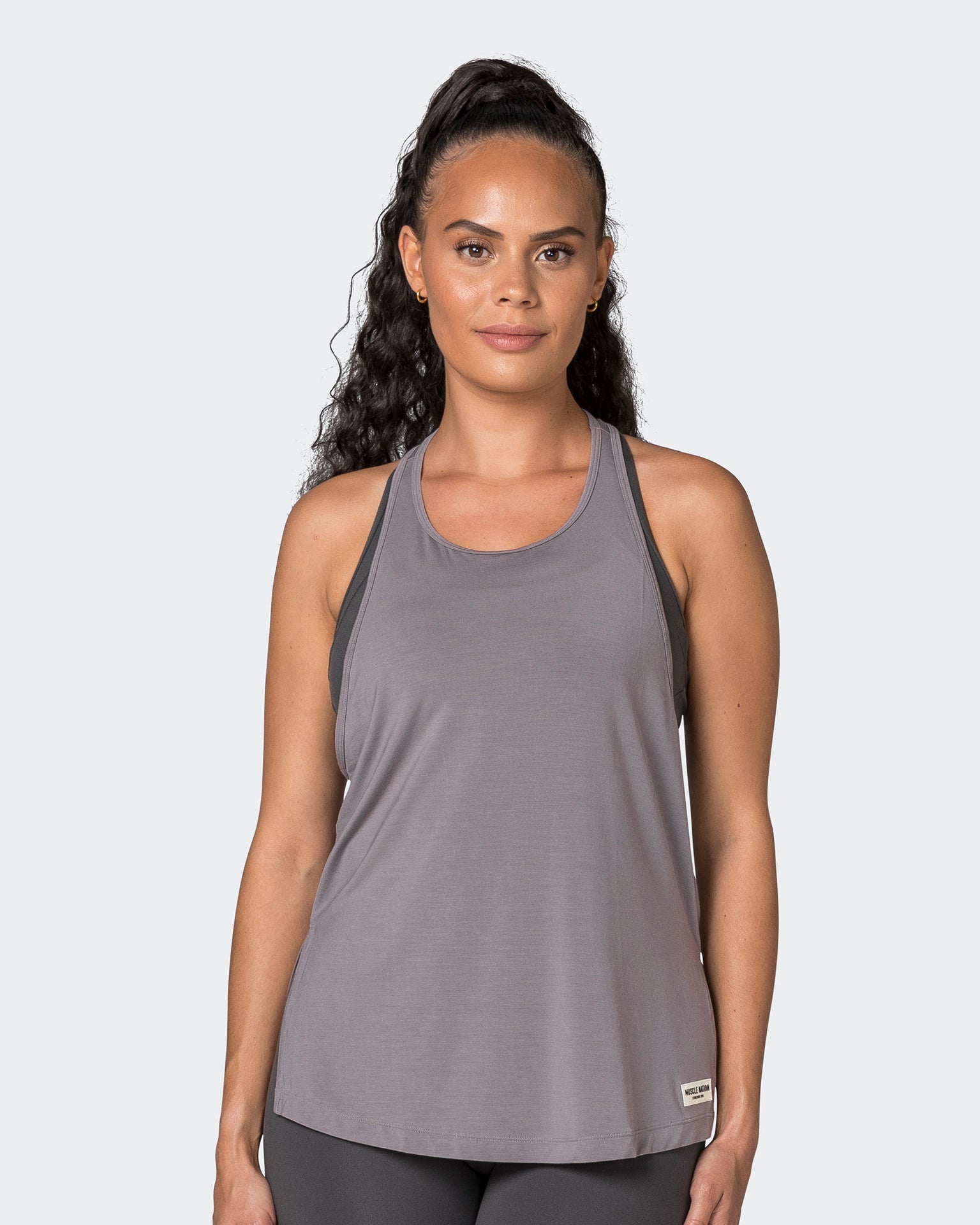 Muscle Nation Tank Tops Faster Gym Tank - Pearl Grey