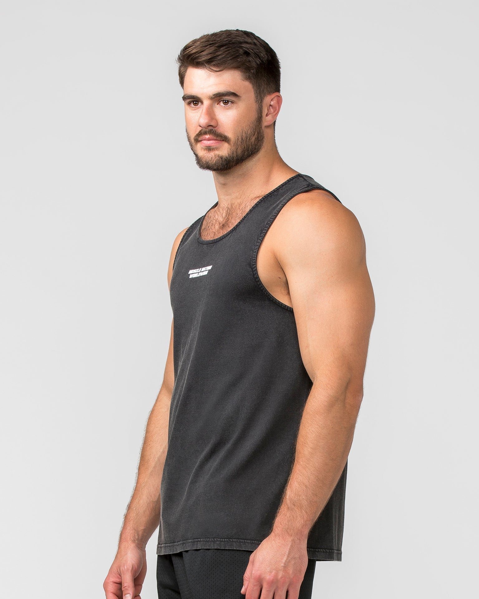 Muscle Nation Tank Tops H-Back Represent Tank - Washed Black