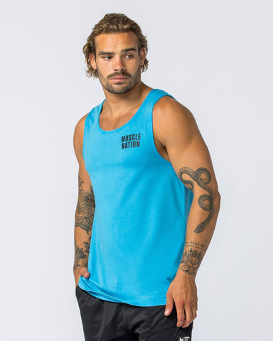 Muscle Nation Tank Tops H Back Tank - Washed Adriatic Blue