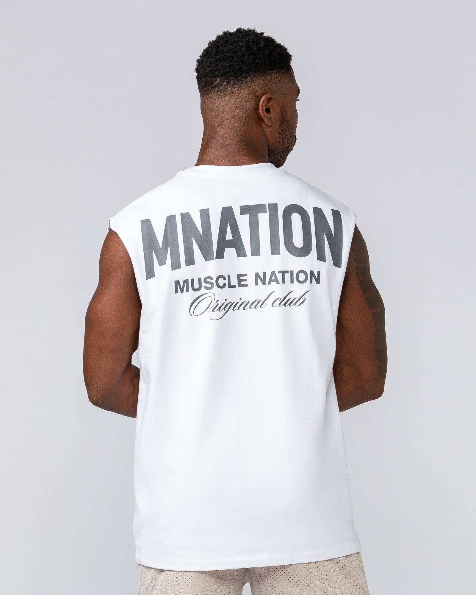 Muscle Nation Tank Tops Heritage Muscle Tank - White