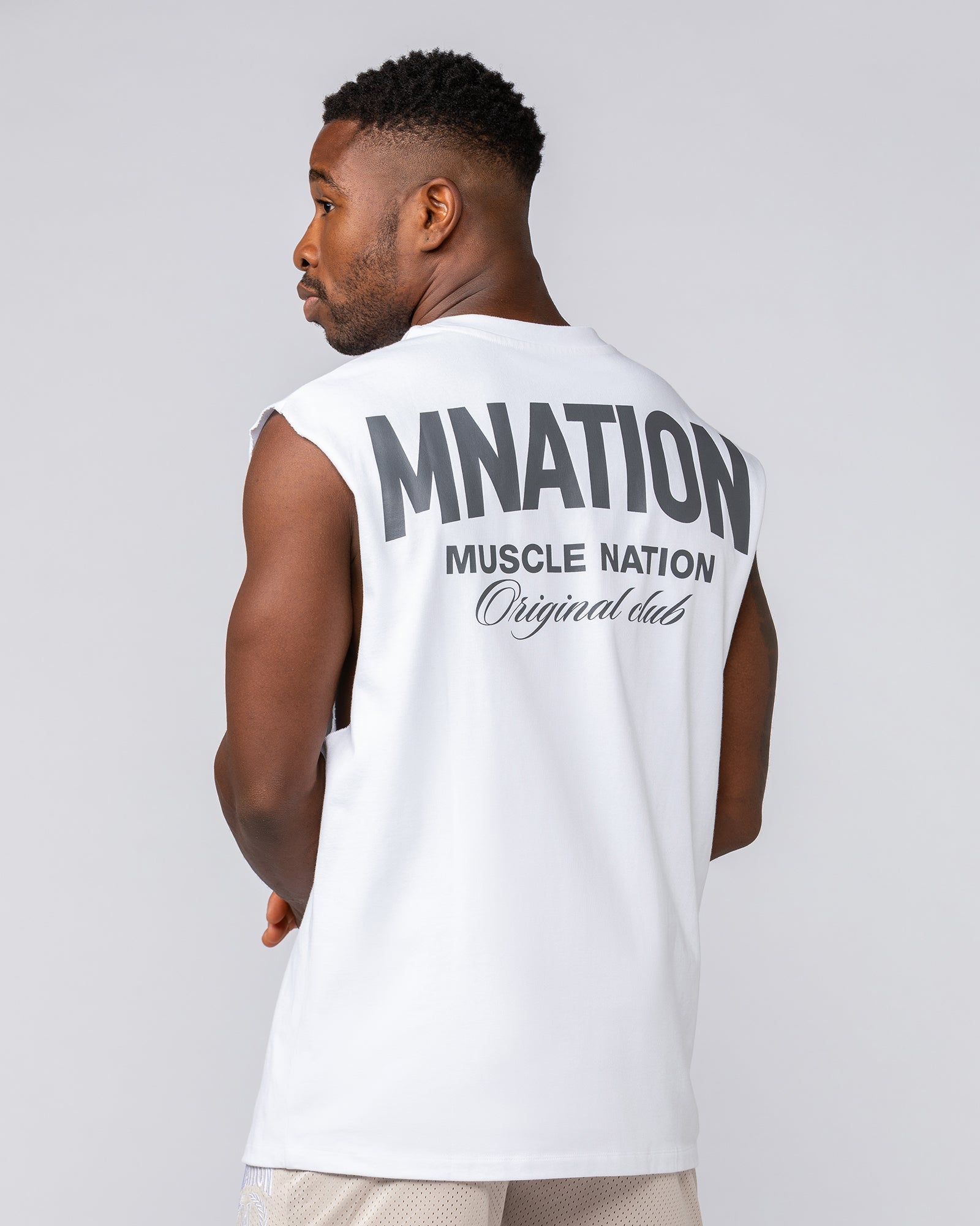 Muscle Nation Tank Tops Heritage Muscle Tank - White