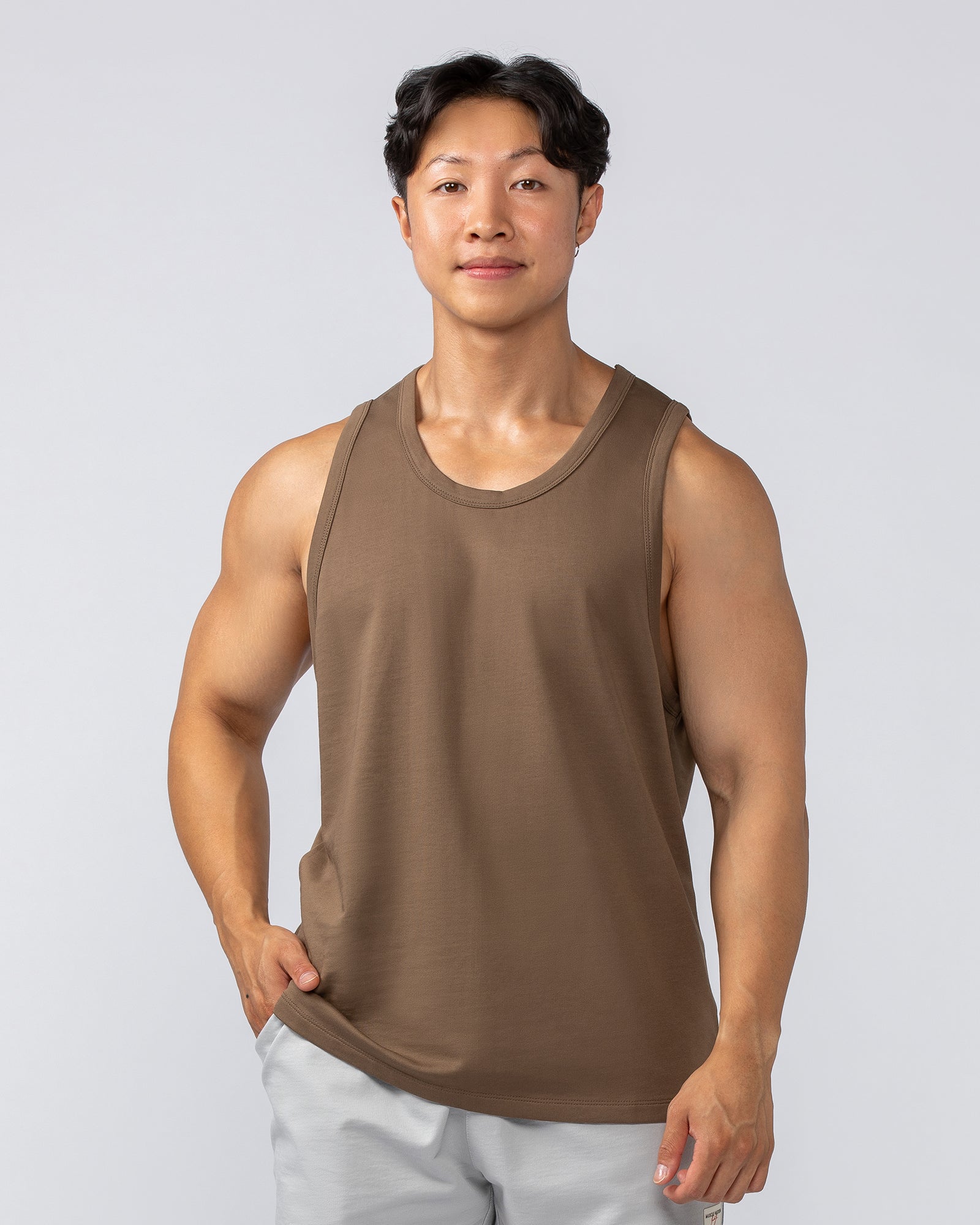 Muscle Nation Tank Tops Lee Lem Loopback Tank - Hazelnut
