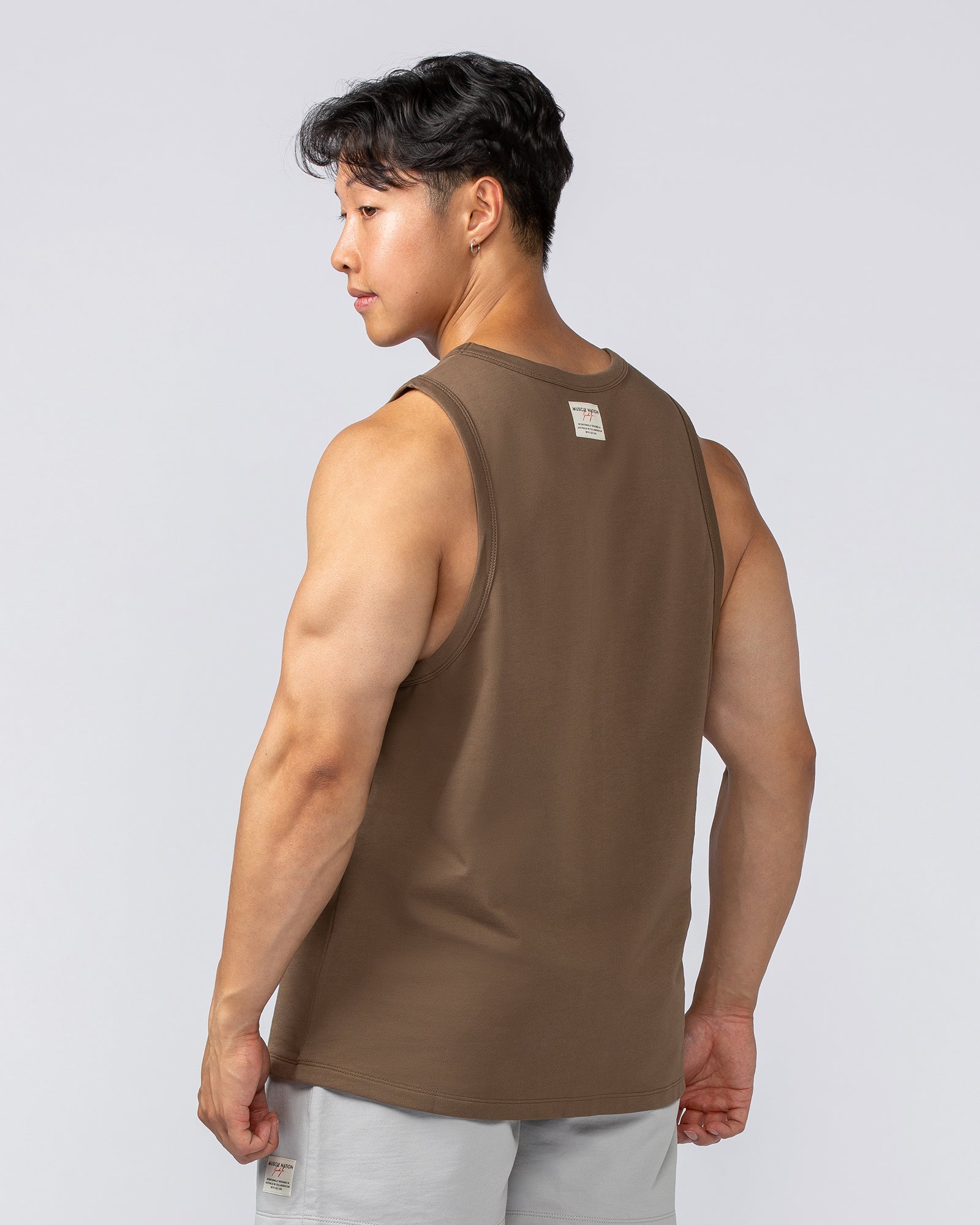 Muscle Nation Tank Tops Lee Lem Loopback Tank - Hazelnut