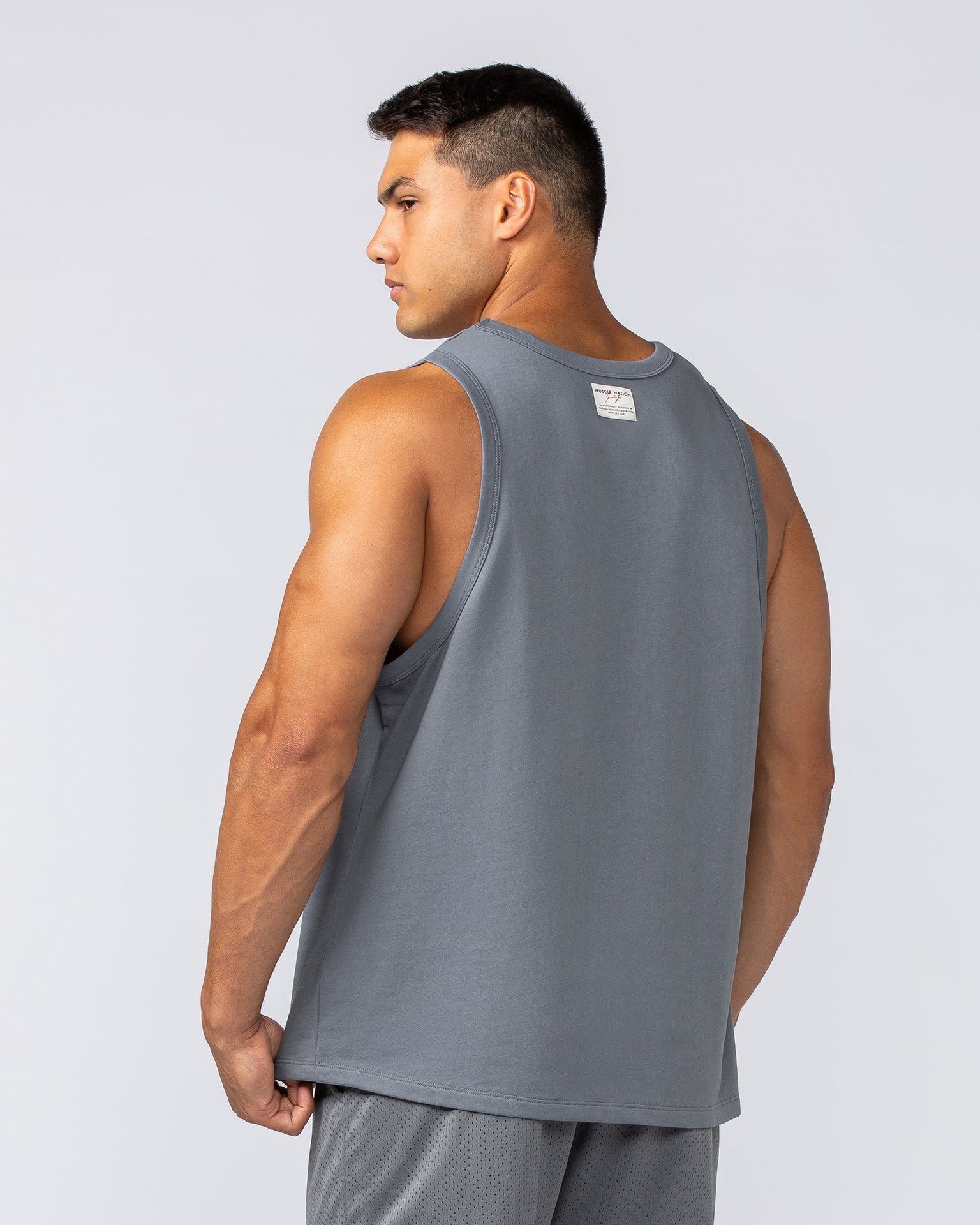 Muscle Nation Tank Tops Lee Lem Loopback Tank - Platinum Grey