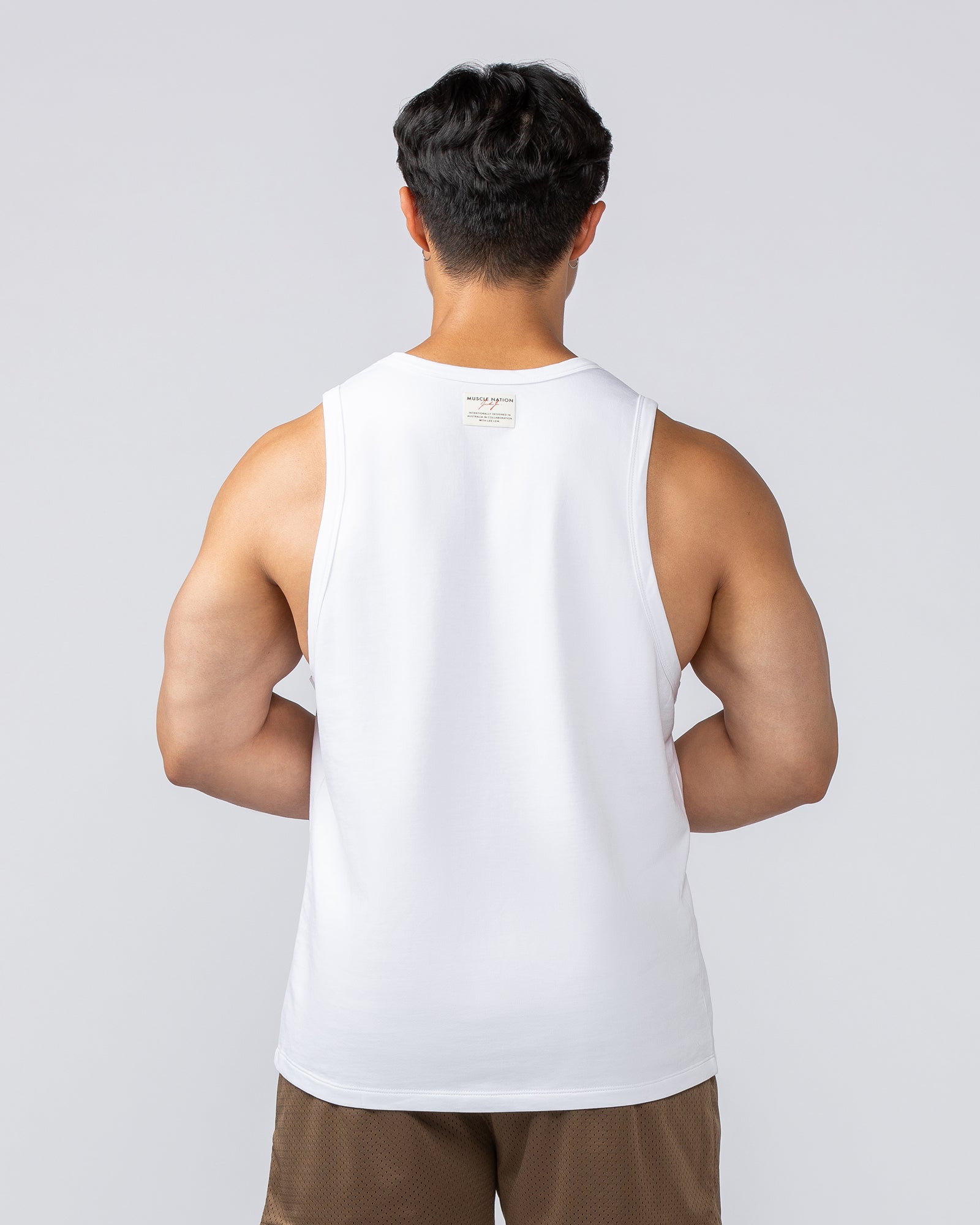 Muscle Nation Tank Tops Lee Lem Loopback Tank - White