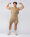 Muscle Nation Tank Tops Lee Lem Short Boxy Waffle Muscle Tank - Butterscotch