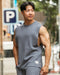 Muscle Nation Tank Tops Lee Lem Short Boxy Waffle Muscle Tank - Platinum Grey