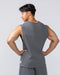 Muscle Nation Tank Tops Lee Lem Short Boxy Waffle Muscle Tank - Platinum Grey