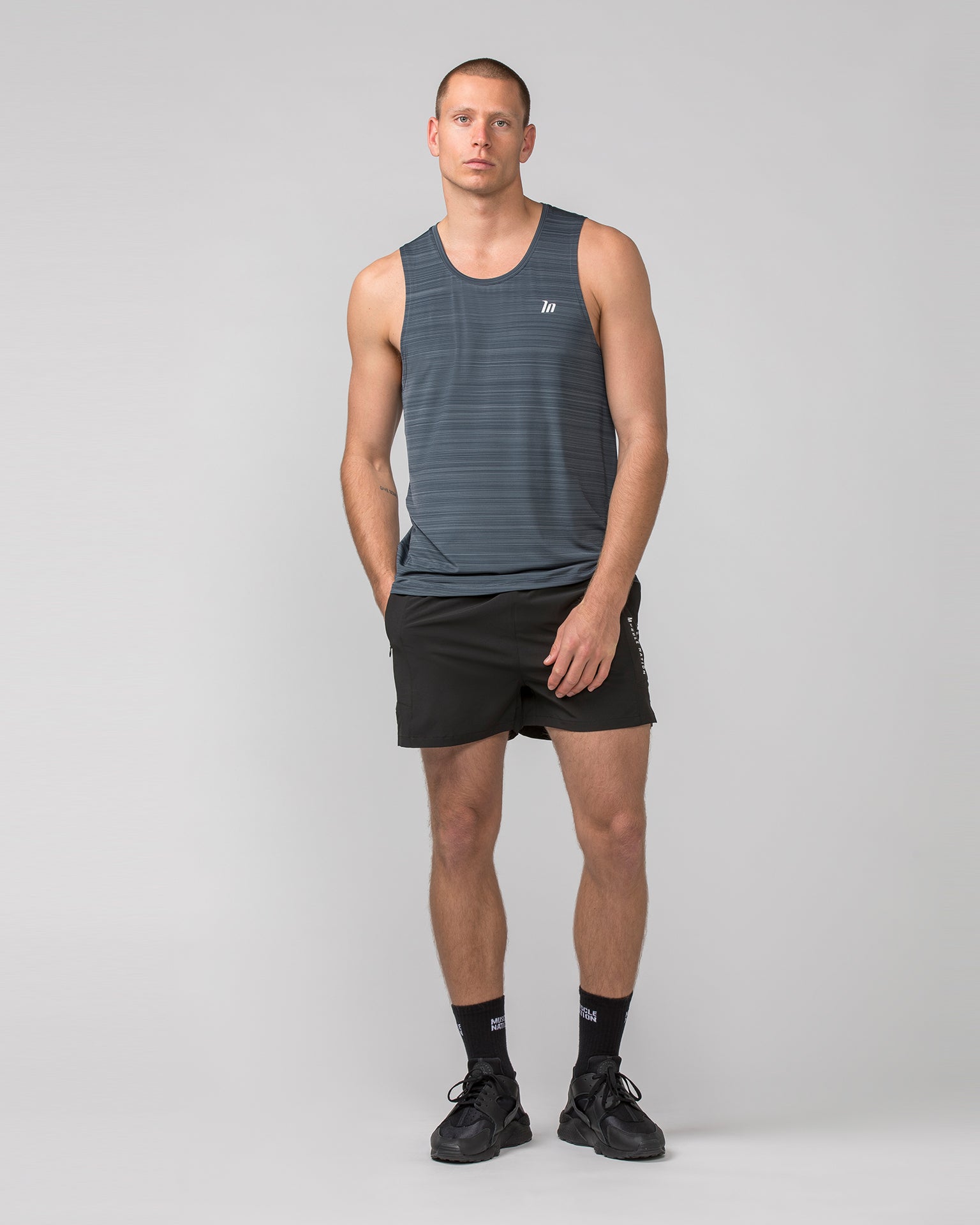Muscle Nation Tank Tops MN Active Running Tank - Thunder