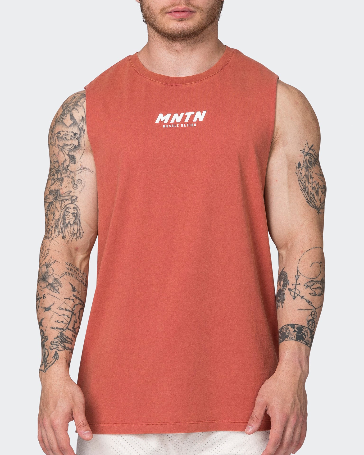 Muscle Nation Tank Tops MNTN Vintage Tank - Washed Dusty Red
