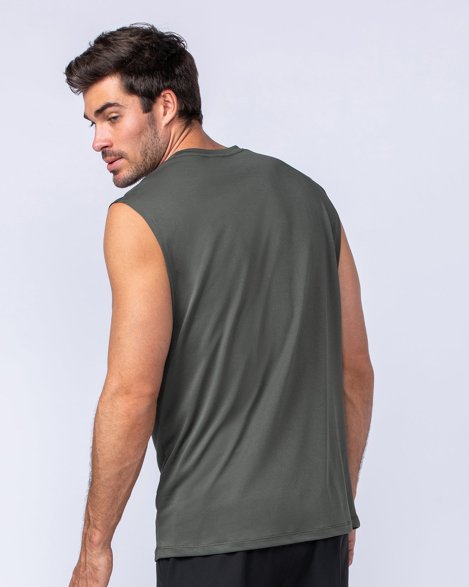 Muscle Nation Tank Tops Relaxed Active Tank - Dark Khaki