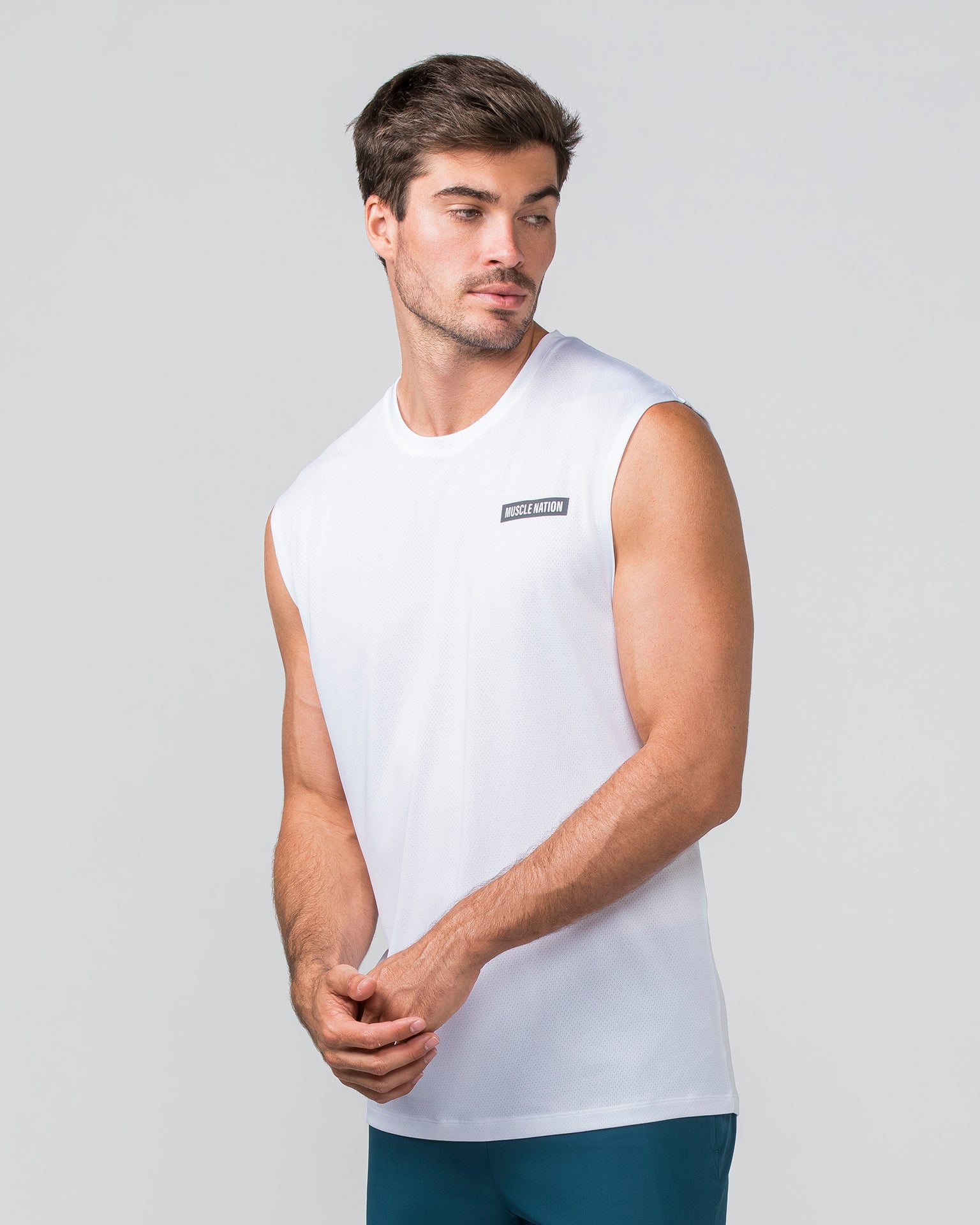 Muscle Nation Tank Tops Relaxed Active Tank - White