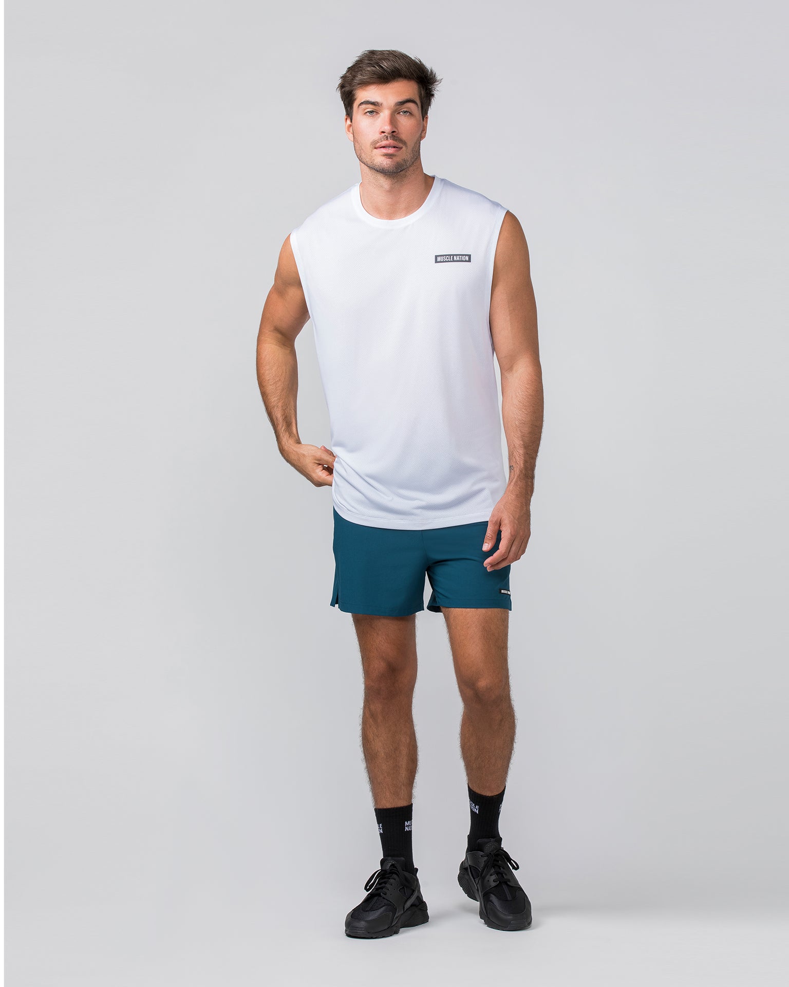 Muscle Nation Tank Tops Relaxed Active Tank - White